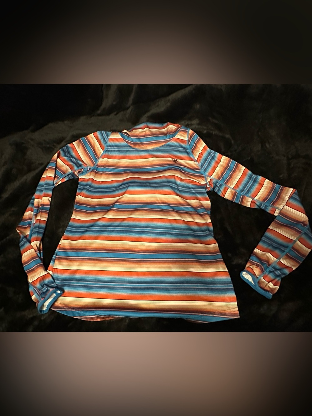 Ariat Laguna Serape Long Sleeve Performance Hoodie 10041606 Blue Multi Women's M